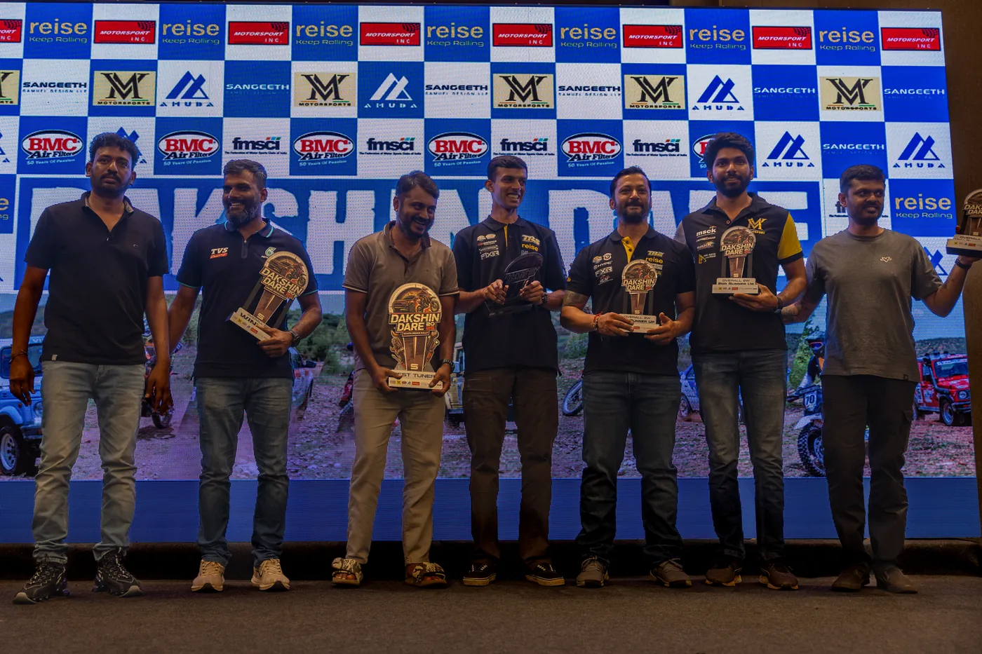 Class winners with their trophies at Dakshin Dare
