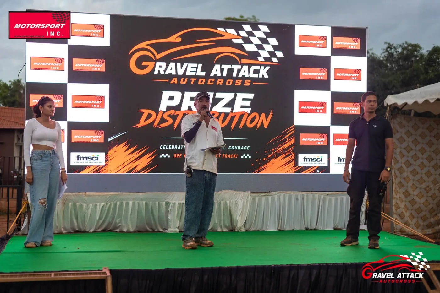 Prize distribution at Gravel Attack Autocross