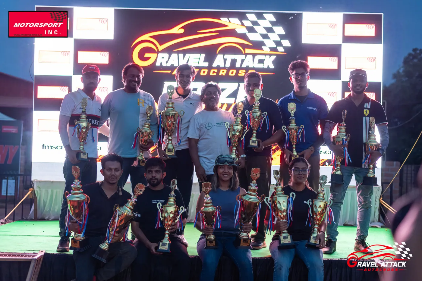Class winners with their trophies at Gravel Attack